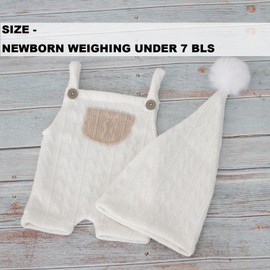 Zeroest Newborn Photography Props Outfits Boy Romper Hats Newborn Baby Photoshoot Outfits Girl Picture Props Newborn Photos (White)