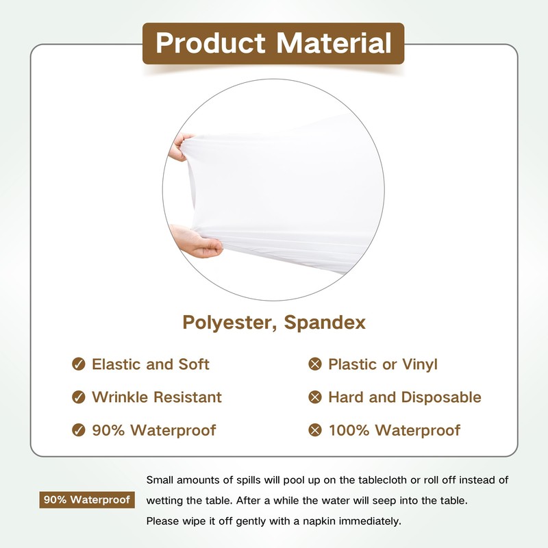 Nacuci Small Round Fitted Table Cover Cocktail Table Topper Cap