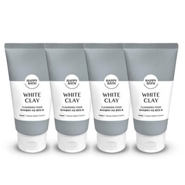Happy Bath White Clay Pore Cleansing Foam 150g x 4