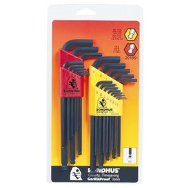 Bondhus 20199 Ball-End Hex Key 22-Piece Set SAE/Metric Black Oxide
