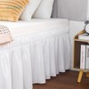Vocander Double Bed Valance Sheet White, Bed Skirt Pleated Wrap