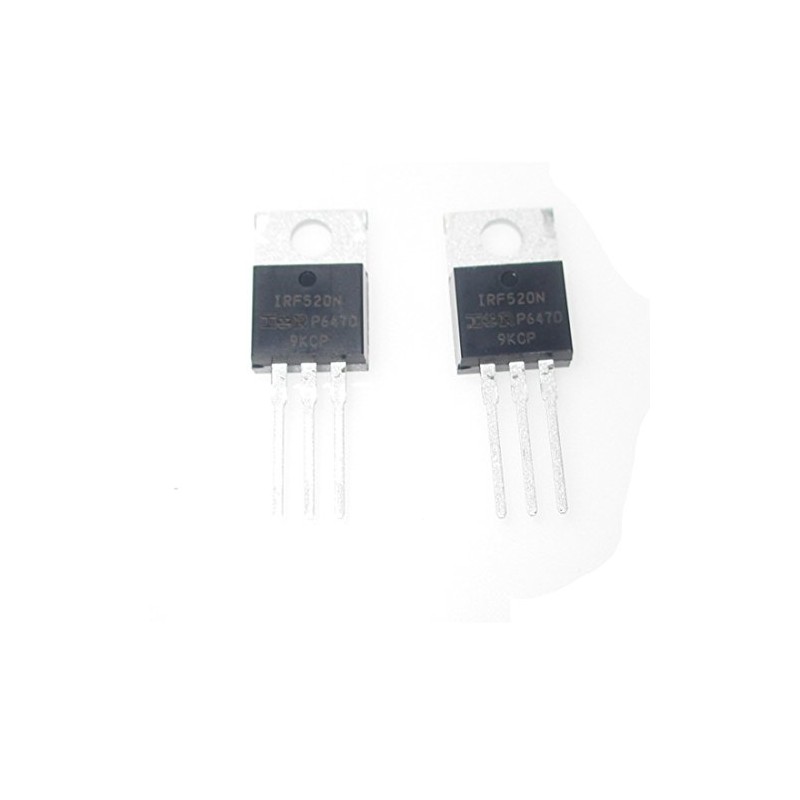 2 Pcs IRF520 IRF520NPBF N-Channel Power MOSFET 100V 9.7A