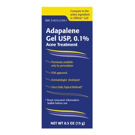 TARO Adapalene 0.1% USP Gel, Paraben Free, Retinoid Acne-Prone Facial Treatment for Sensitive Skin, Prescription Strenght (0.5)