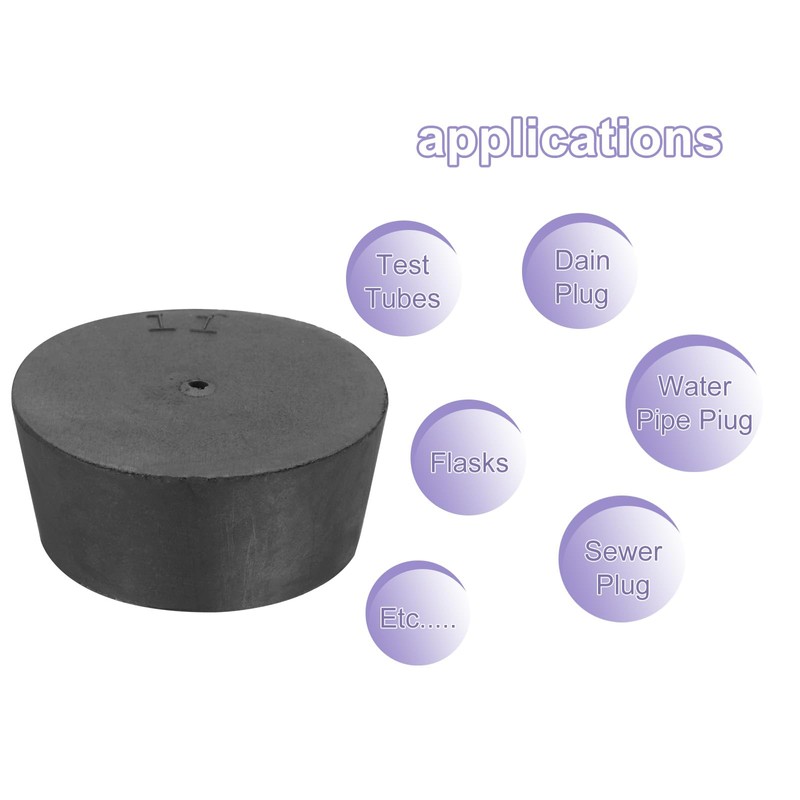 sourcing map Rubber Tapered Plug 48mm to 56mm Solid Test