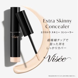 Visee Extra Skinny Concealer 00 White Beige 0.1 oz (4 g) Chip Concealer, Extra Fine Point, High Cover