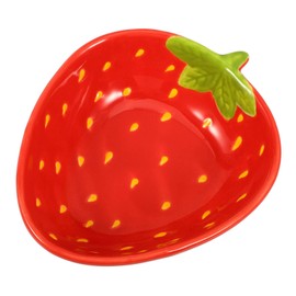 Zerodeko Strawberry Ceramic Bowls Porcelain Fruit Shape Serving Bowls Deep Salad Bowl Food Bowl Tableware for Soup Noodle Fruits Rice Snack Nut Pasta