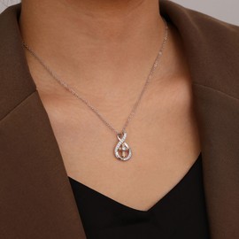 JSJOY Infinity Corss Necklaces for Women Christian Gifts for Teens Cross Necklaces Religious Gifts Infinity Cross Necklace Baptism Gifts for Women Mom Daughter, Gold Plated, Cubic Zirconia