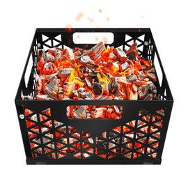 Foedo Charcoal Firebox Basket for Oklahoma Joe Offset Smoker, Grill Accessories for Long and Efficient Smoking, 12" x 12" x 7.5 "Fire Basket for Oklahoma Joes Highland (Only 4 Screws) (black)