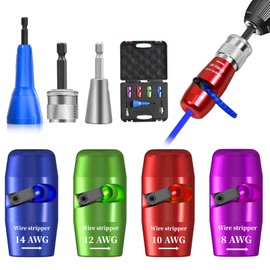 Drill Wire Stripper/Twister Tool for 8/10/12/14 AWG Wire - US Standard Impact Wire Stripping & Twisting Kit, Heavy Duty Electrician Tool for Drill Driver