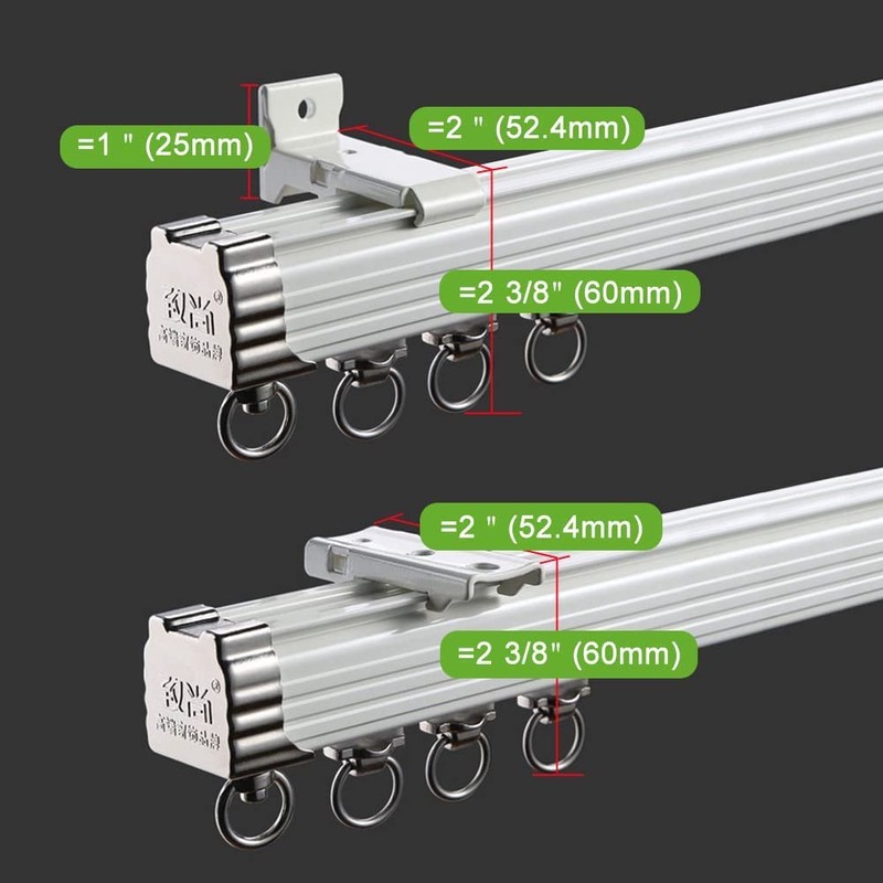 ZSHINE Curtain Single Tracks Ceiling or Wall Mounting Heavy-Duty Curtain