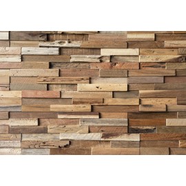 WoodyWalls 3D Reclaimed Barn Wood Wall Panels | DIY Glue and Nails Installation | Premium Set of 10 Panels (9.5 sq. ft. per Box) Original Rustic