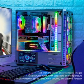 Sxhlseller , 3.5 Inch IPS USB Computer Temp, PC Sensor Panel Display, PC CPU RAM Data for AIDA64, Support for RPi, for Linux, for