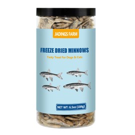 JADINGSFARM Minnows 6.5 oz Freeze Dried Minnows, 100% Natural Premium Cat Treat, Dog Treat，Freeze Dried Minnows for Cats， Freeze Dried Minnows for Dogs (6.5 OZ)
