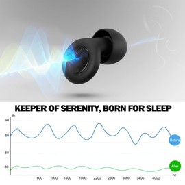 Ear Plugs for Sleeping Noise Cancelling, Perfect -30dB Reusable Silicone Earplugs for Noise Reduction, Hearing Protection Ear Plugs for Focus, Study, Work, Sleep – 4 Size Eartips in XS/S/M/L-Black