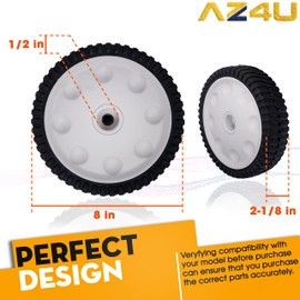 2 Pcs Front Wheel Replace 634-05039 Compatible With Lawn Mower Troy-Bilt TB200 TB210 TB220 TB230 TB240 TB260 TB270ES TB280ES 12A-A2BU711 12AVB2A3766 12AVB2AQ711 12AVB25U711 12AVB2A3711 12AGA2A6711