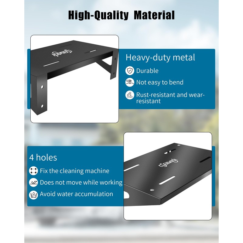 Heavy Duty Metal Pressure Washer Shelf, 20" x 12" Wall