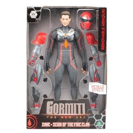 Gormiti GRV034 Articulated Figure 27 cm Scion with Armor, Fire Model - Zane, for Children from 4 Years