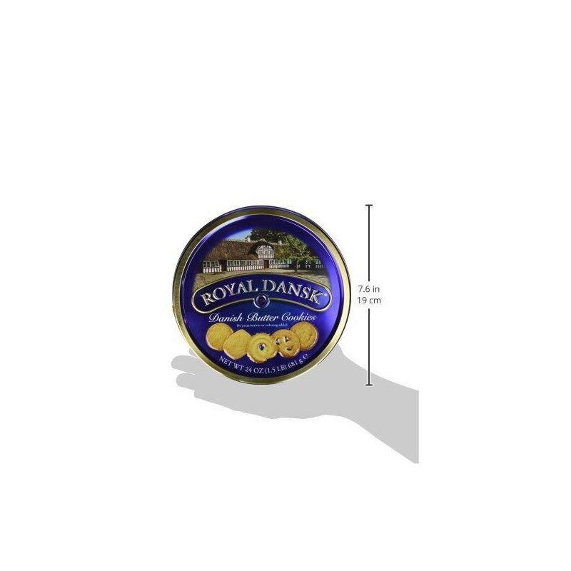 Royal Dansk Danish Butter Cookies Assorted Shapes 24 Ounce Blue