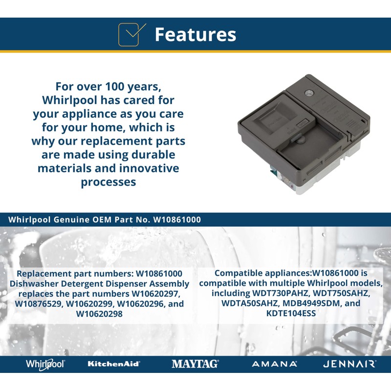 Whirlpool W10861000 Detergent Dispenser