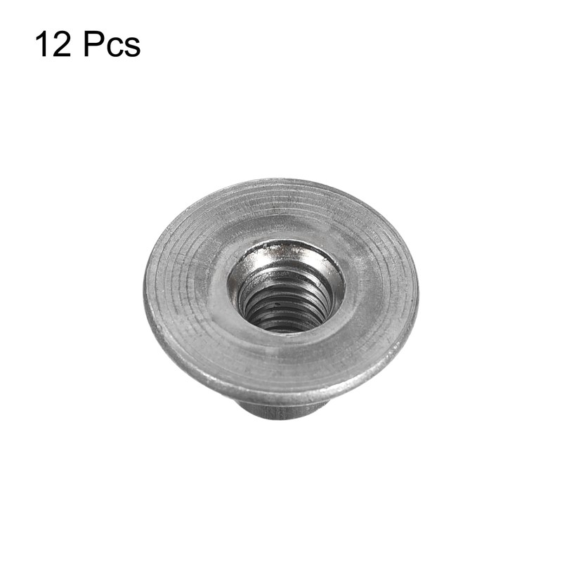 uxcell M6 T-Nuts, 12pcs Carbon Steel Tee Nuts, Round Base