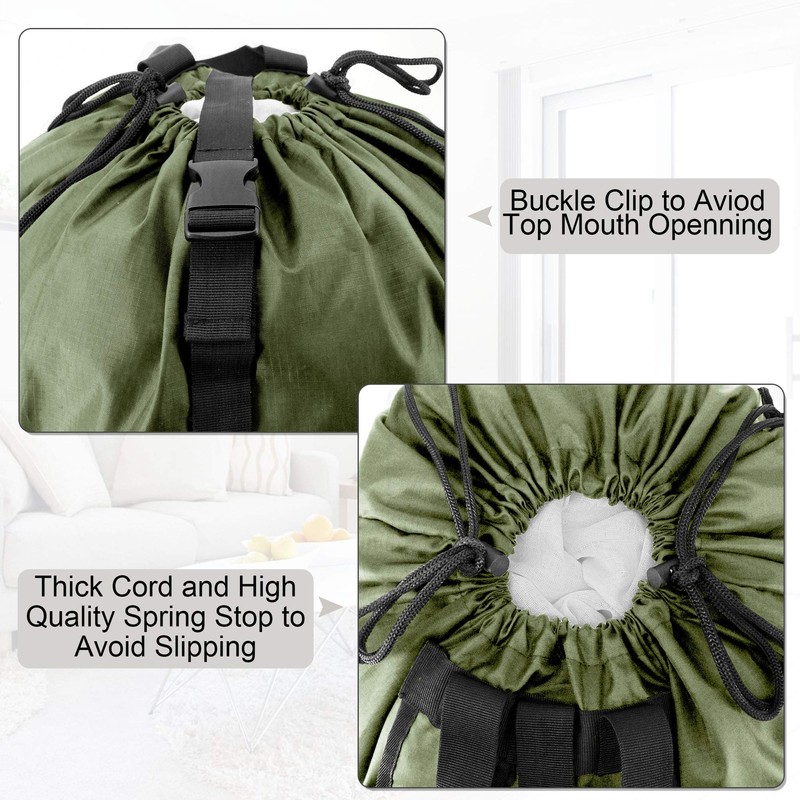 BeeGreen Moss Green Laundry Backpack Bag w Adjustable Shoulder Straps