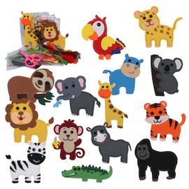 Sewing Kit Children's Toy Girls 6 Years Sewing Craft Felt Craft Set Children's Birthday DIY Art Craft Filled Plush Ornaments Handmade for Cuddly Toys Educational (Animals)