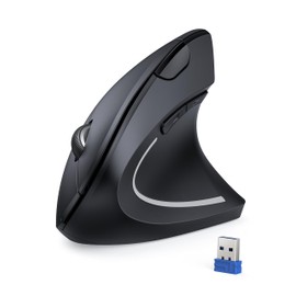 TECKNET 2.4G Ergonomic Mouse Vertical Wireless - 4800 DPI Optical Carpal Tunnel Mouse Right Hand, 5 Adjustable DPI, Quiet Clicks, 6 Buttons for Laptop, Desktop, PC, Computer - Black