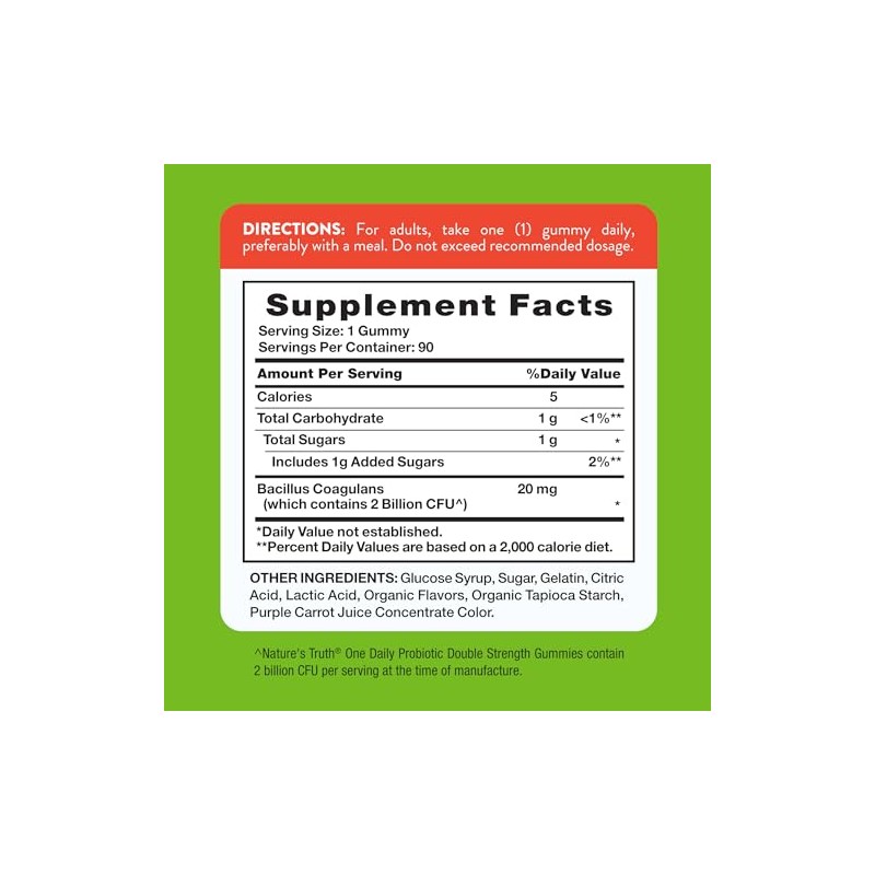 Nature's Truth Daily Probiotic Gummies | 2 Billion CFU |