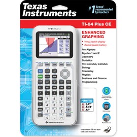 Texas Instruments TI-84 Plus CE Color Graphing Calculator, Bright White
