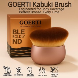 GOERTI GOERTI Self Tanner Brush C Extra Large Kabuki Applicator for Self Tanning, Sunless Tanning & Body Foundation | Streak-Free Arc Design for Flawless Full Coverage on Legs, Arms, Back, Chest, Face & Feet