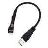 LUORNG 9Pin USB to USB Motherboard Header Cable Black 9-Pin