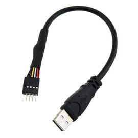 LUORNG 9Pin USB to USB Motherboard Header Cable Black 9-Pin USB IDC Dupont Male Header to Single USB 2.0 Type A Male Cable 10.6 Inches