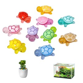 Pack of 12 Mini Turtles, Luminous Turtles Resin, Mini Figures, Summer Decoration, Luminous Animals, Small Resin Animals, Turtle Ornaments, Dark Glowing Miniature Figures for DIY Micro Turtle Gifts