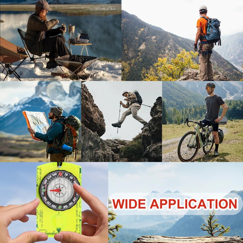 Navigation Compass, Orienteering Compass, Multifunctional Magnetic Hiking Compass with Adjustable