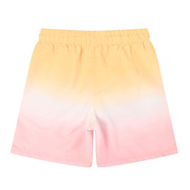 MADHERO Mens Swim Trunks Short Bathing Suit with Mesh Lining Swimming Shorts Yellow Pink Size M