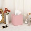 BTSKY PU Leather Cube Tissue Holder Box - Household/Office Square