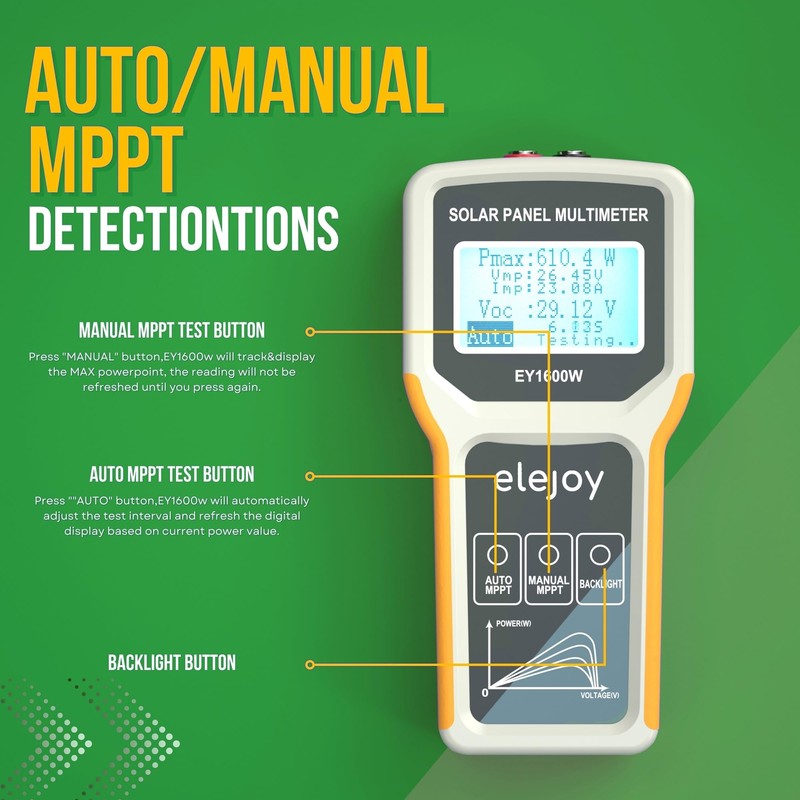 EY1600W Solar Panel Tester Multimeter, DC/AC Solar Panel Watt Meter,