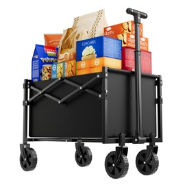 RoveStep Lite Collapsible Folding Wagon - Lightweight Utility Cart, 50L Capacity, 220 lbs Load, Compact Fold, Perfect for Beach, Garden, Shopping, Outdoor Activities