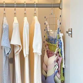 WYLWLS Tank Top Hangers, Space Saving, Sports Bras Hangers for Closet Organizer,Stainless Steel Material,for Bras,Scarfs,Belts,Sports T-Shirt,College Dorm Room Essentials (2)