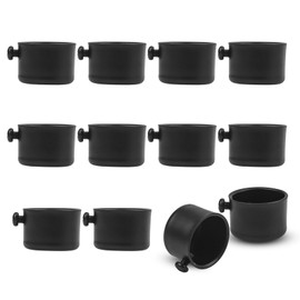 Curtain Rod Ends, Curtain Rod Finials Ends Are Strong And Durable With Fixing Screws, Black Color, Suitable For Curtain Finials Ends For Roman Curtain Rods Up To 1.1 Inches/28mm Diameter (PACK-12)