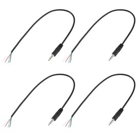 The Lord of the Tools 4 x 3,5 mm Klinkenbuchse, 3,5 mm Stecker auf blankes Kabel, offenes Ende, Headset, TRRS, 4-poliger Audio-Stecker, Stereo-Audiokabel (30 cm)