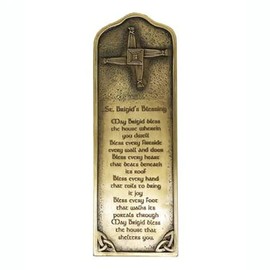 Royal Tara St Brigid's Bronze Blessing and Cross Wall Hanging Housewarming Plaque Handcrafted Decor (W 3.54" x H 1.03")