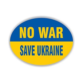 No War Save Ukraine Car Magnet - I Stand with Ukraine Vehicle Magnet - Support Ukraine Sticker - Ukrainian Flag Vehicle Magnet, VP415-6" x 4.5"