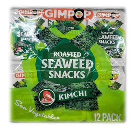 GIMPOP - Roasted Seaweed snacks - Kimchi Flavor - Healthy crunch roasted seaweed snack made with premium quality from clean water