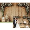 DASHAN 7x5ft Polyester Wedding Backdrop Rustic Floral Wood Wall Bridal