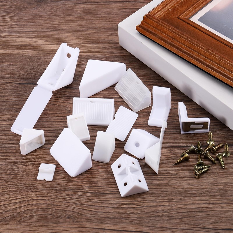 sourcing map 8 Pcs 90 Degree Plastic Corner Braces, 28x17.5x28mm
