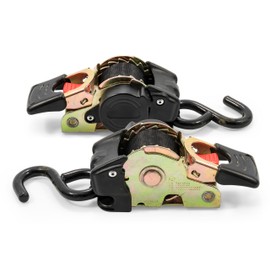 Camco Retractable Transom Tie Down Strap - Secures Your Boat While Traveling |Bolt-On Design |1,500 lb. Break Strength | Measures 1” W, 5 ½ ’ L |Durable & Corrosion Resistant Design - (50032)