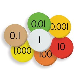 Teacher Sensational Math™ Place Value Discs: 7-Value Decimals to Whole Numbers (12-Pack)