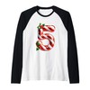 Christmas Candy Cane Number Five Raglan Baseball Tee