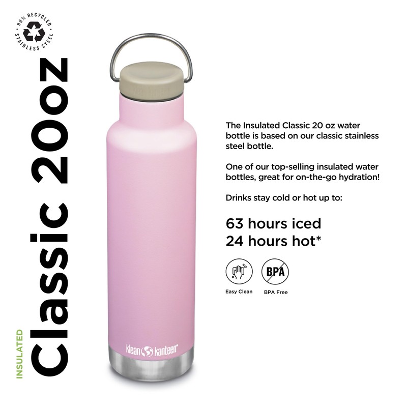 Klean Kanteen Classic VI Lotus Water Bottle, 592 ml